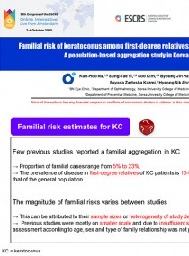 Familial risk of keratoconus among first-degree relatives, a population-based aggregation study in Korea 표지